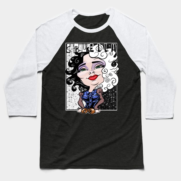 Cruella Baseball T-Shirt by Biomek